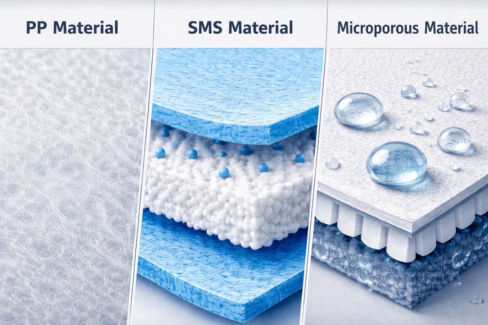 PP vs SMS vs Microporous PP vs SMS vs Microporous
